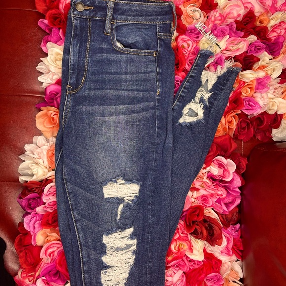 X-Long TALL Super High Rise American Eagle Blue Jeans 💙 - Picture 5 of 13